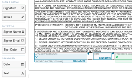 Simple drag-and-drop interface for placing fields on a document